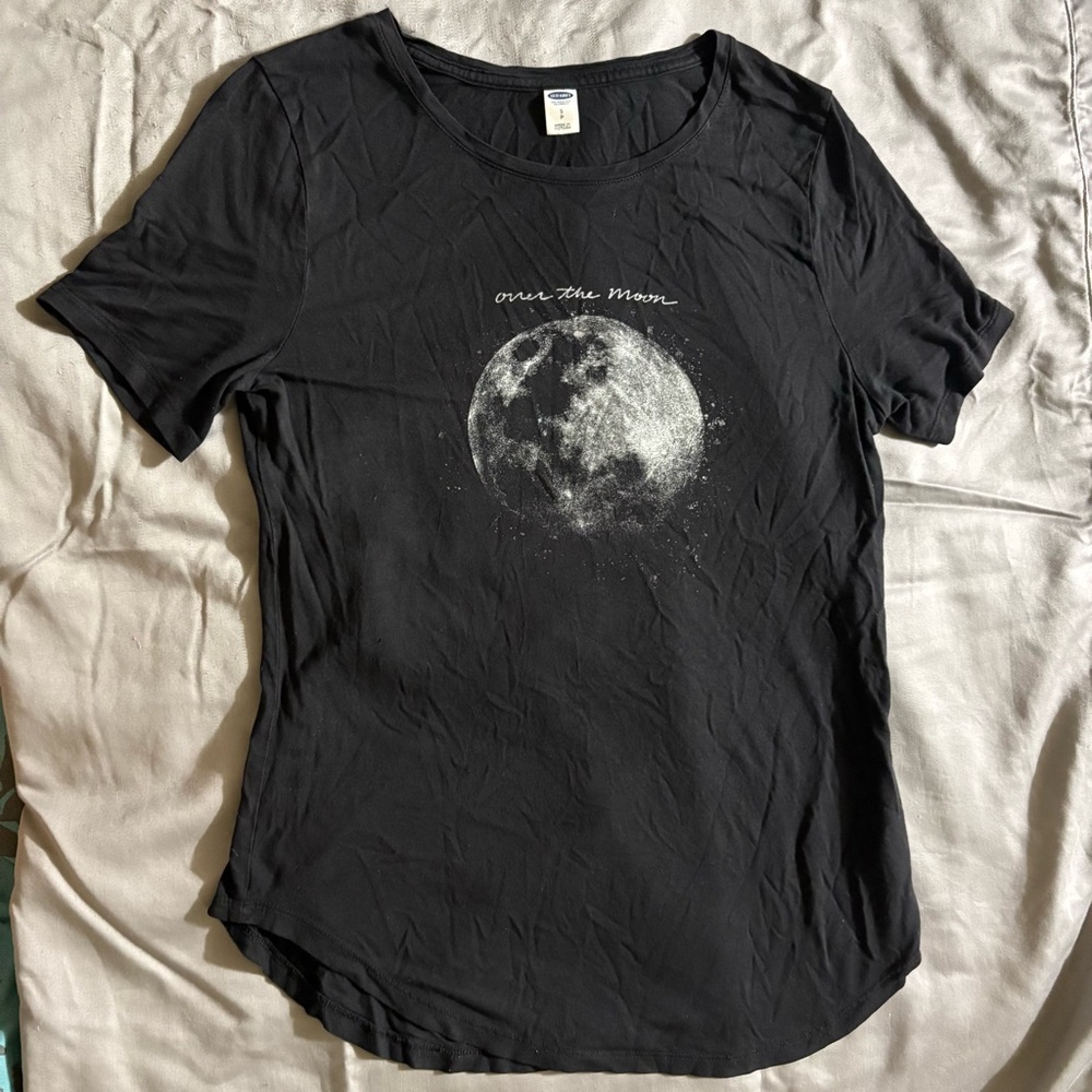 Old Navy Small Over The Moon Long Flowy Black T-Shirt